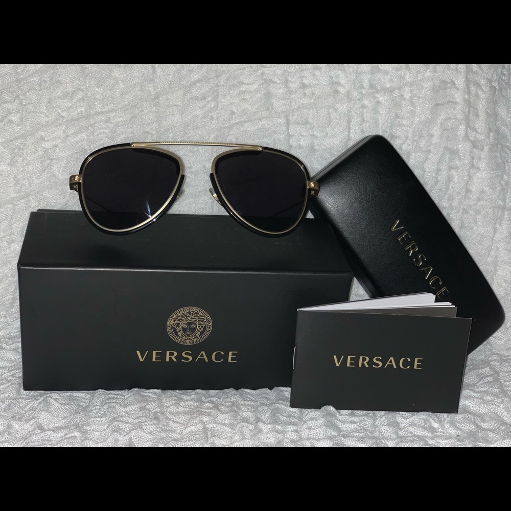 Versace Black & Gold Tribute Unisex Sunglasses
